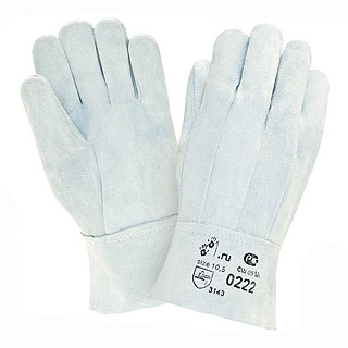 Спилковые перчатки серые арт.0222