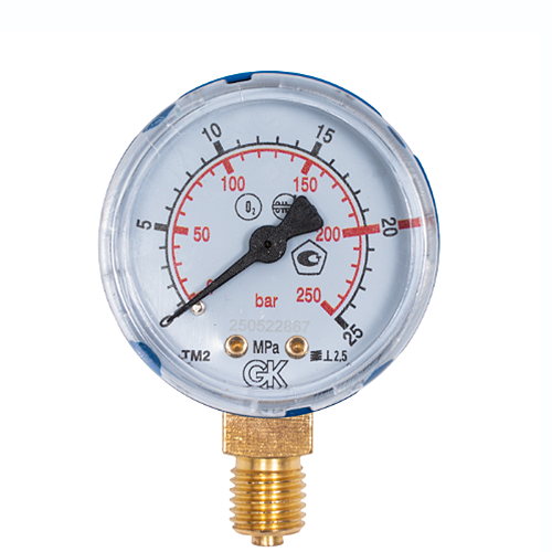 Манометр Кислородный 20/25 МПа, 50 мм, М12х1,5 KRASS поверенный